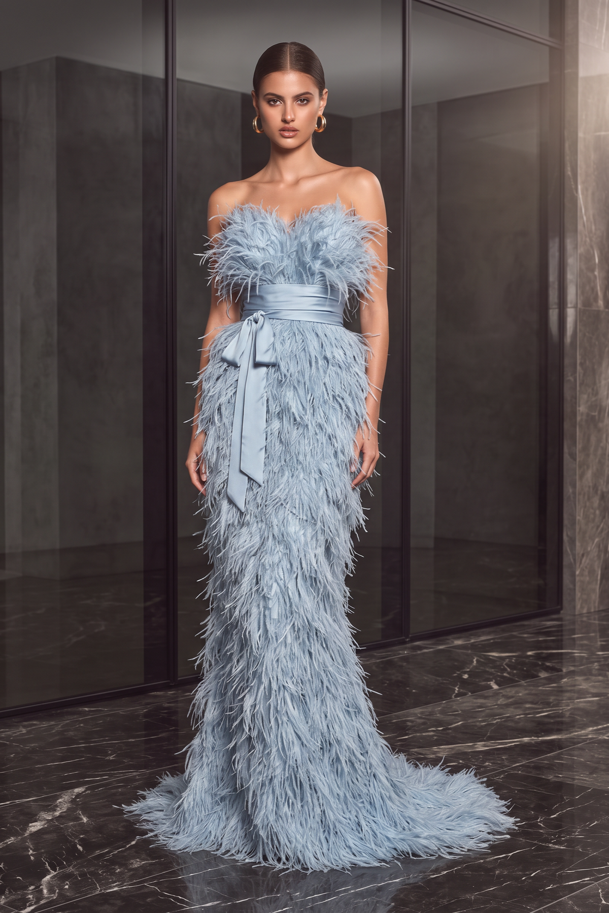 Vestido de plumas Mishel