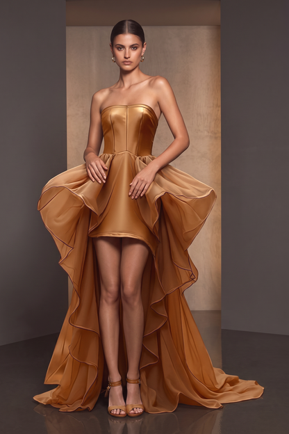 Vestido acampanado asimétrico