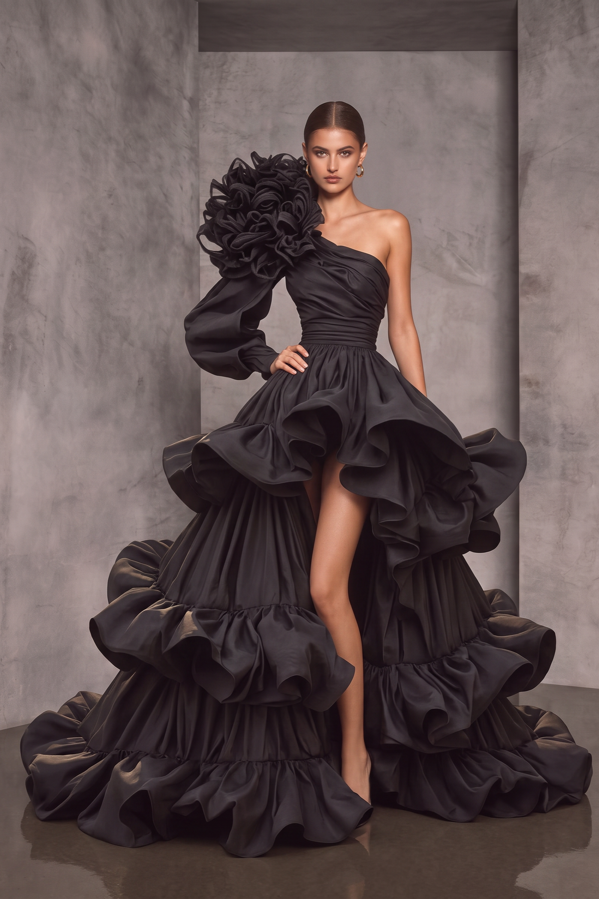 Vestido en capas en cascada