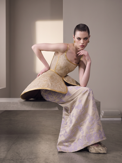 Structured Peplum Gown