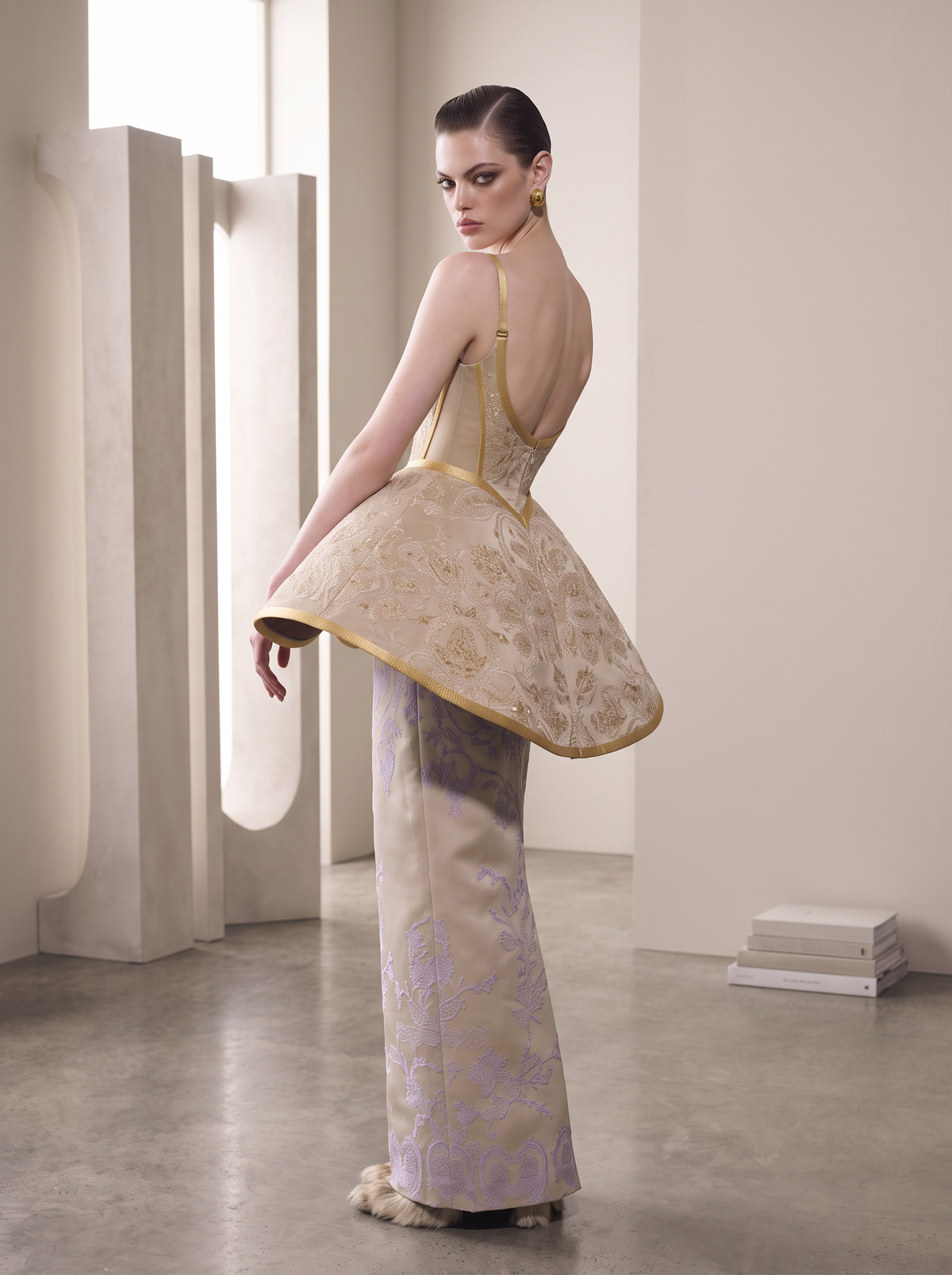 Structured Peplum Gown