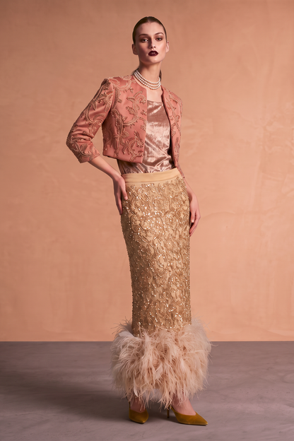 Feather Dress & Jacket