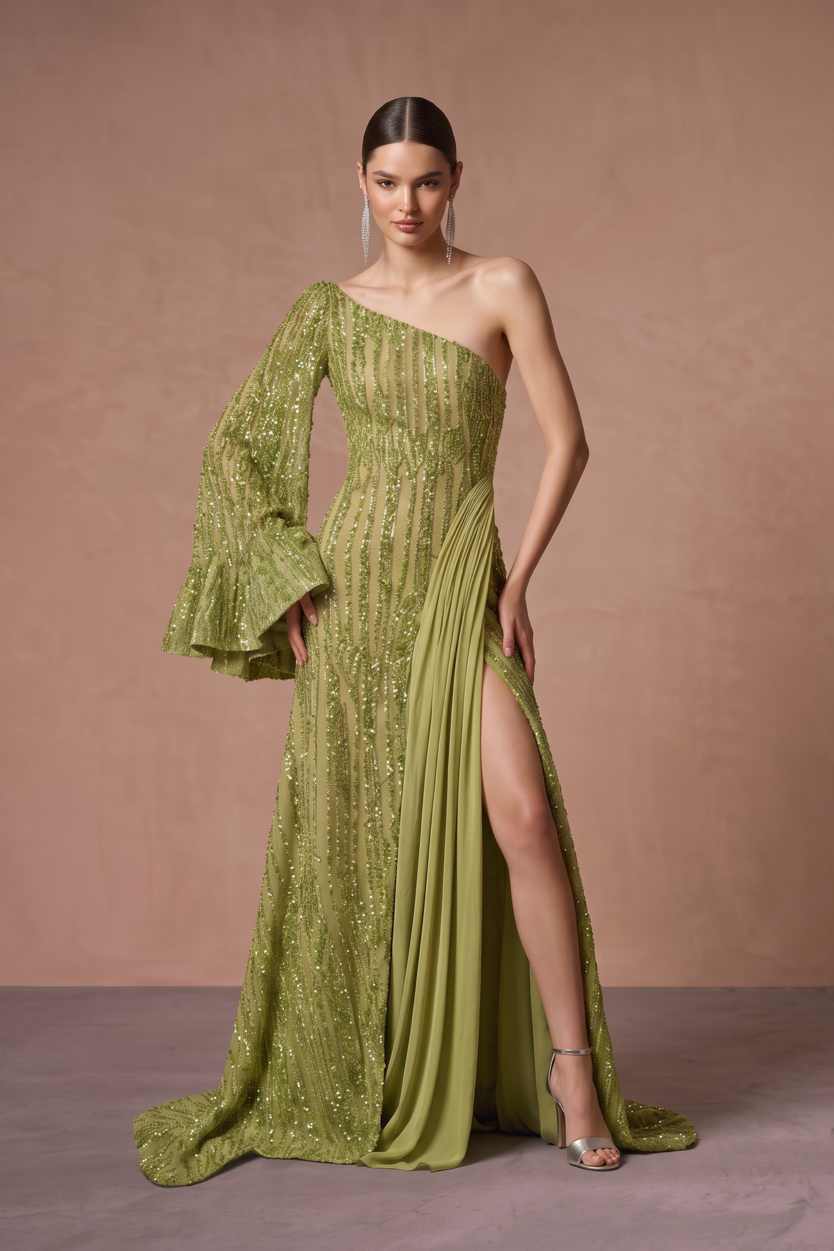 One-Shoulder Evening Gown