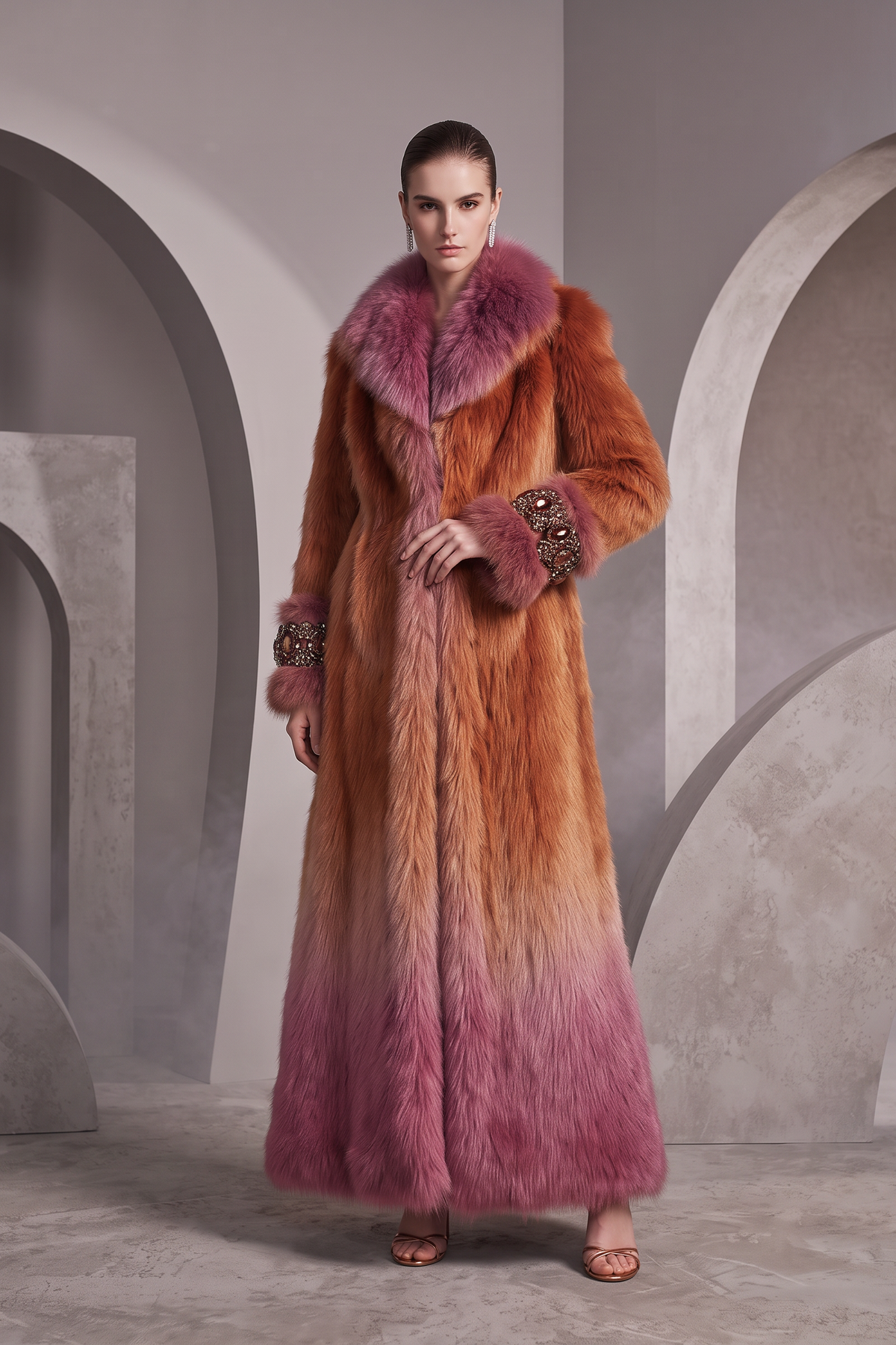 Multi Color Jewel Cuff Coat