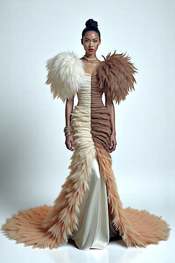 Pleated Mermaid Gown
