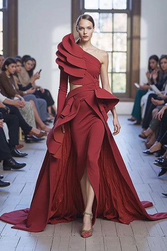 Sculpted One Shoulder Gown