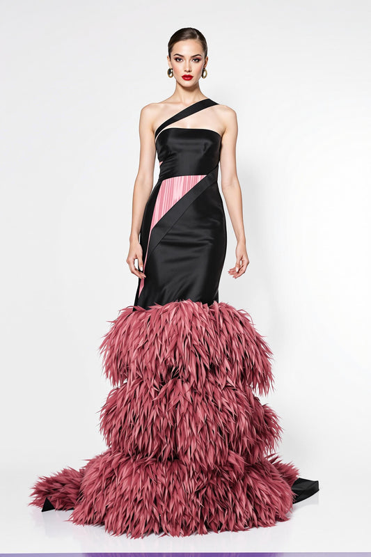 Fitted Feather Gown