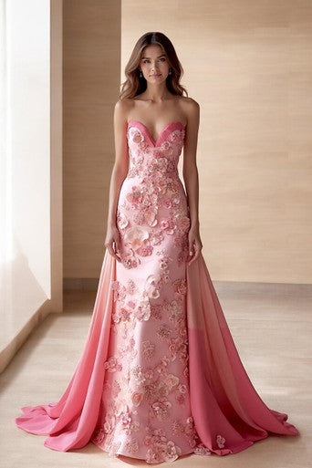 Applique Train  Gown