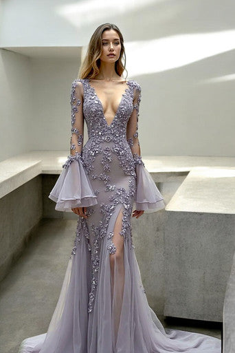 Gianna Illusion Sleeve Gown