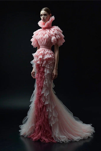 Fully Tiered Flared Gown – Auraelis Couture Inc