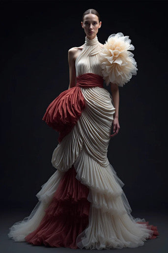 Tiered Flared Gown