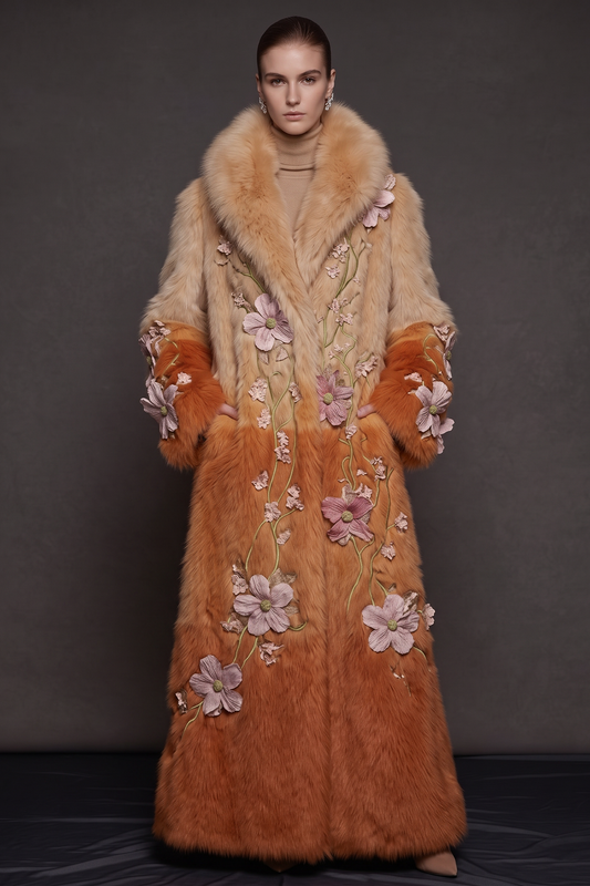 Floral Appliqué Coat