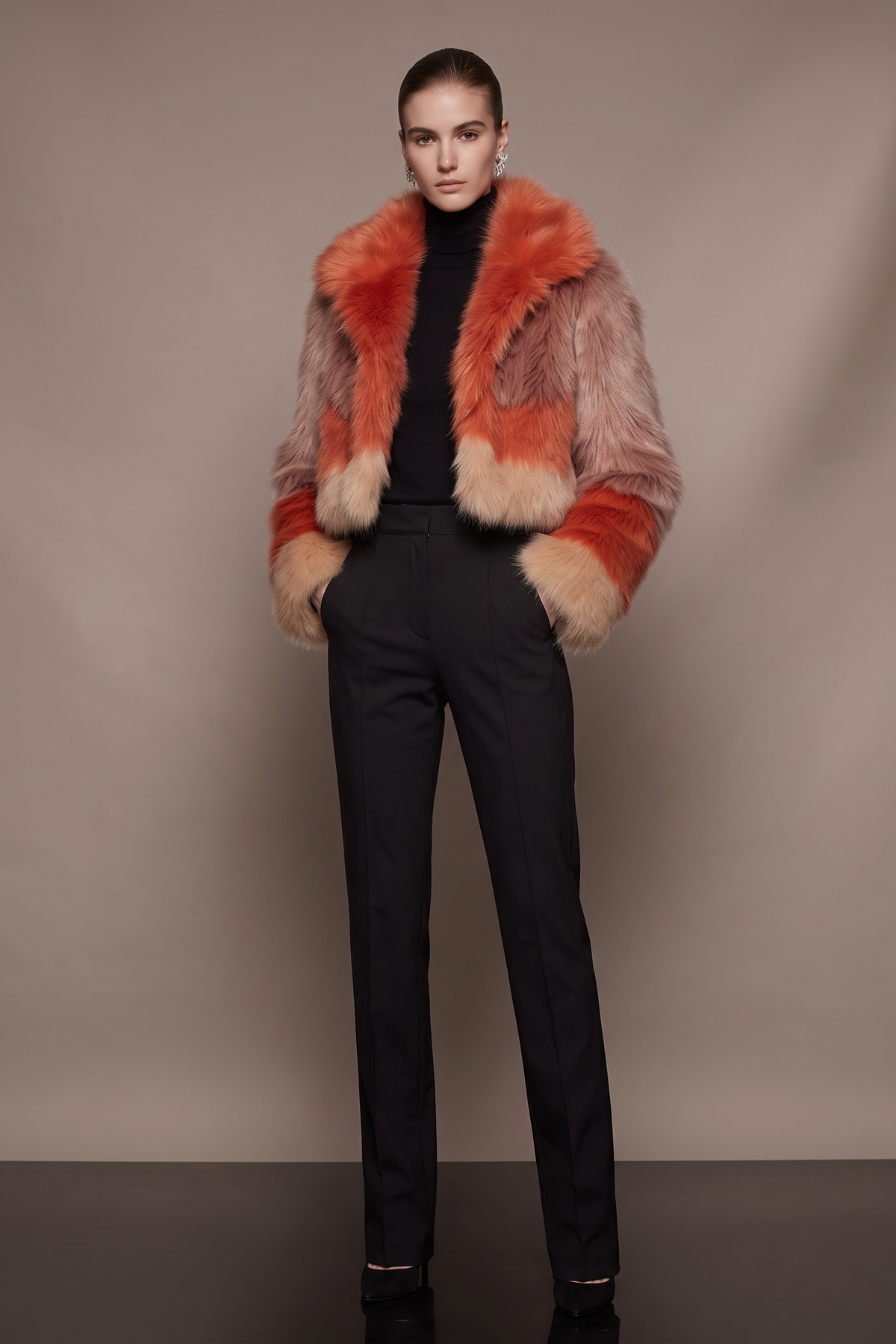 Statement Faux-Fur Cropped Jacket