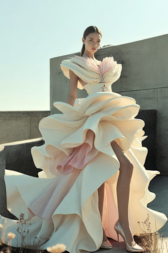 Sculpted Slit Gown