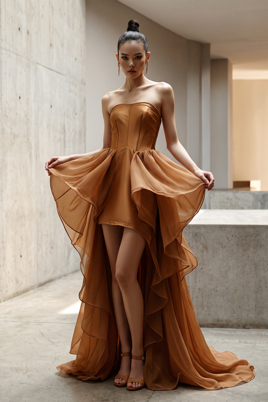 Vestido acampanado asimétrico