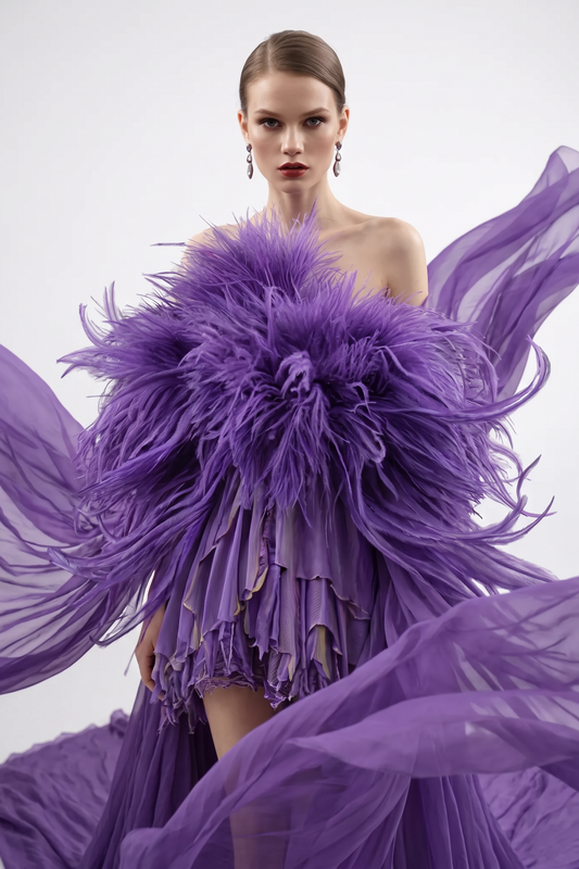 Vestido sin tirantes de corte asimétrico