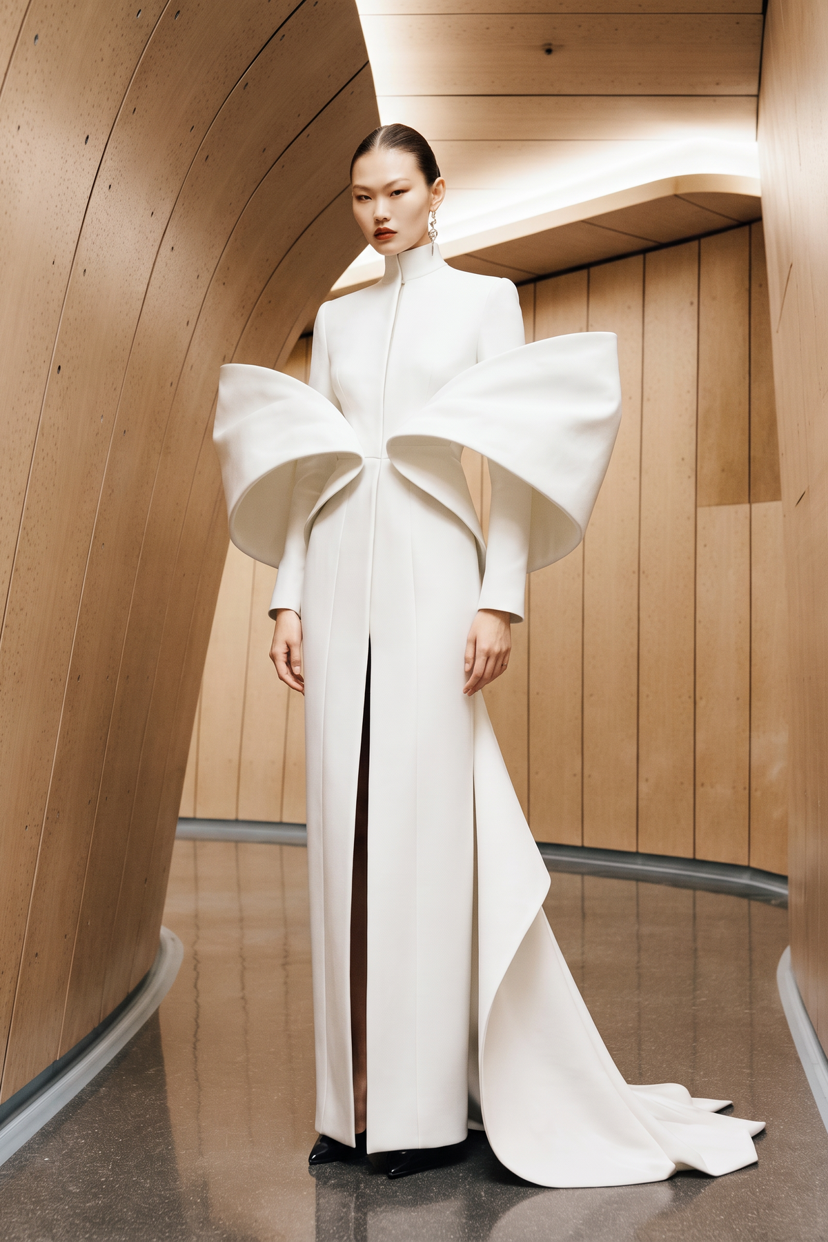 High-Neck Column Gown