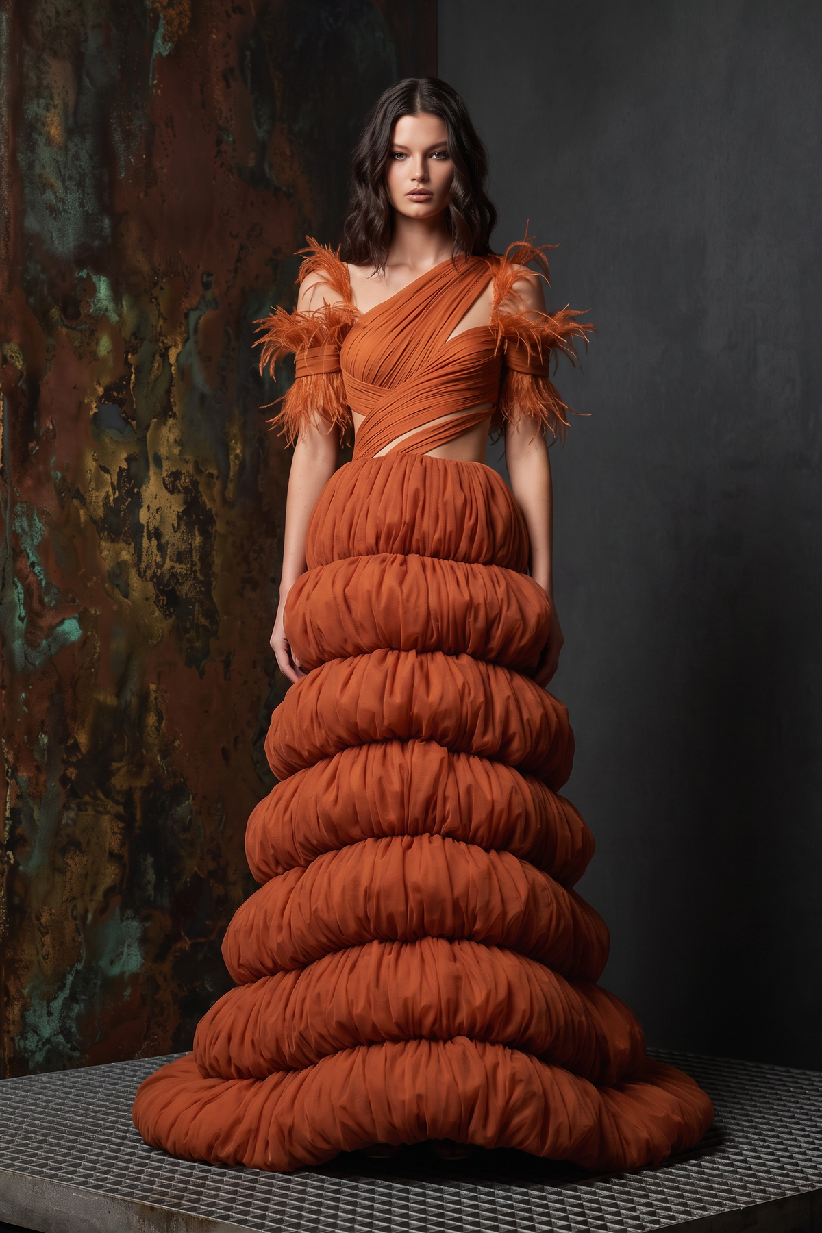 Asymmetric Shoulder Gown
