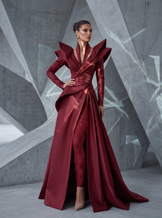 Multi Neck Long Sleeve Gown