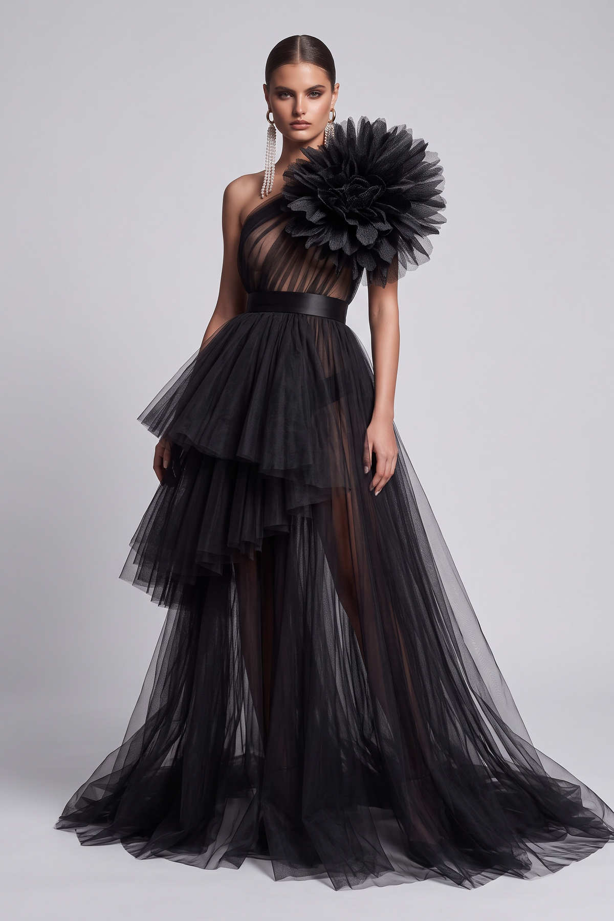 Vestido semitransparente