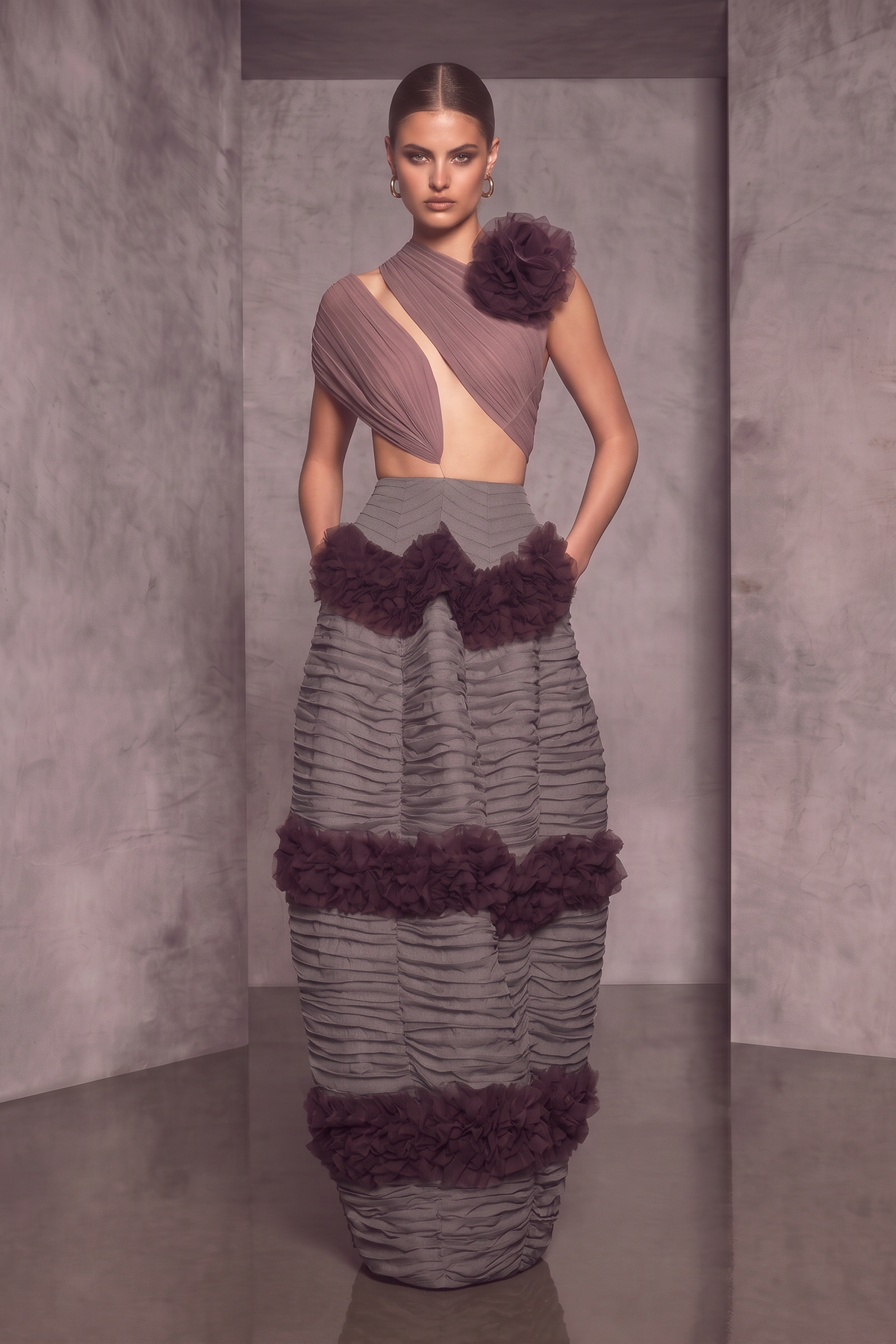Asymmetric Evening Dress