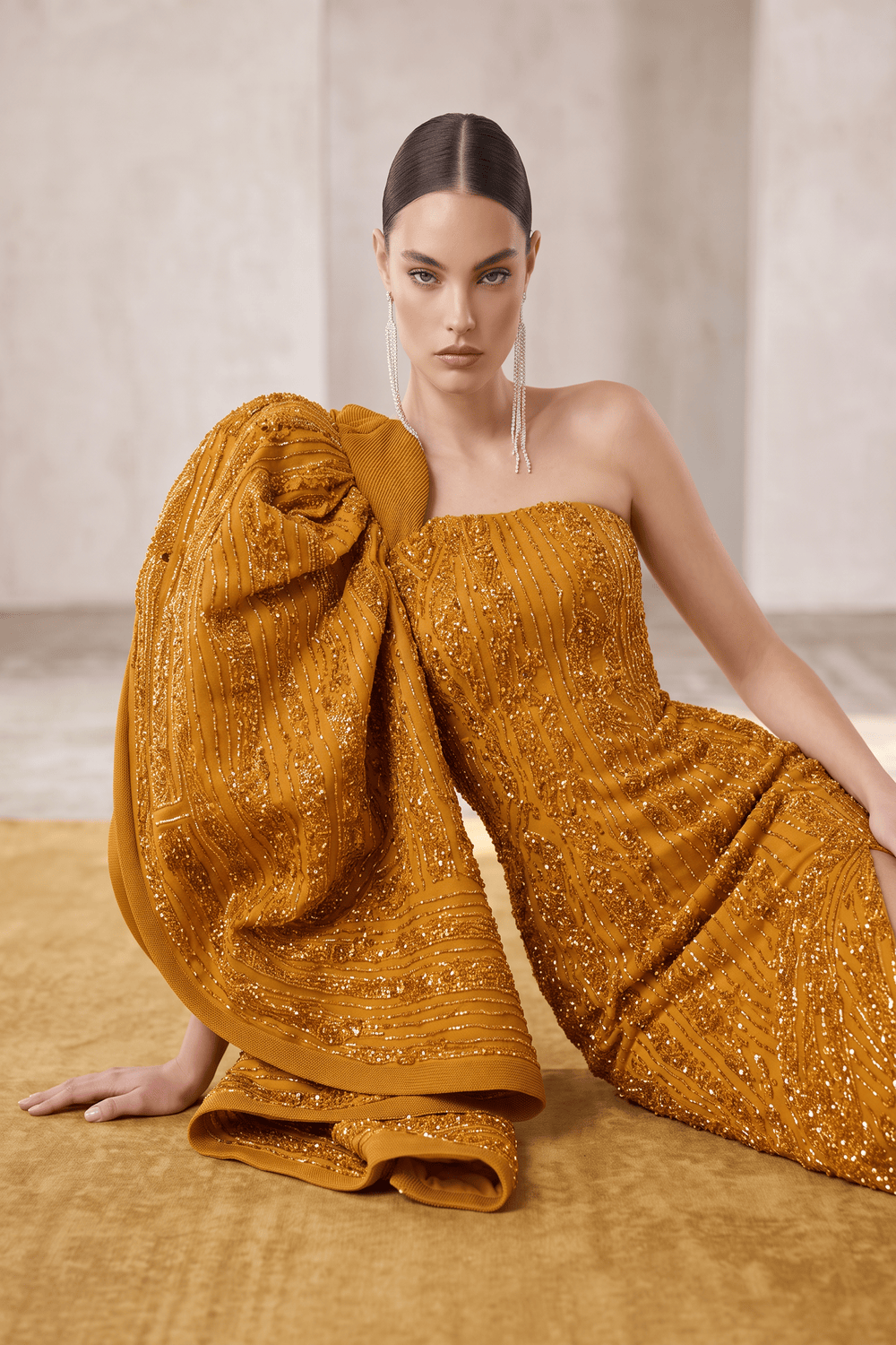 One-Shoulder Asymmetric Gown