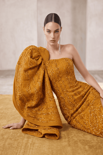 One-Shoulder Asymmetric Gown