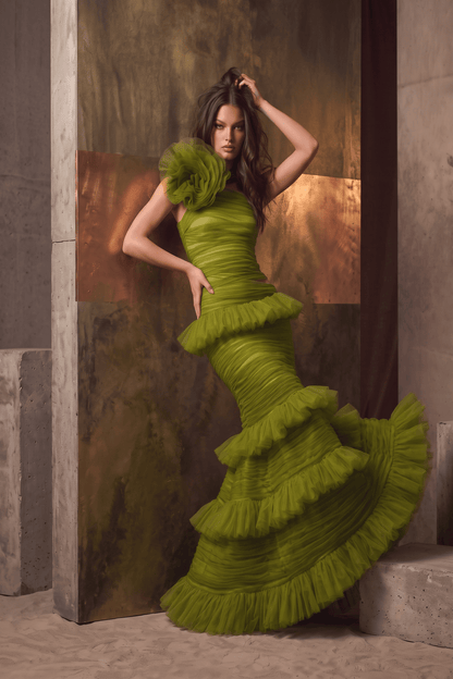 Sleeveless Tiered Gown