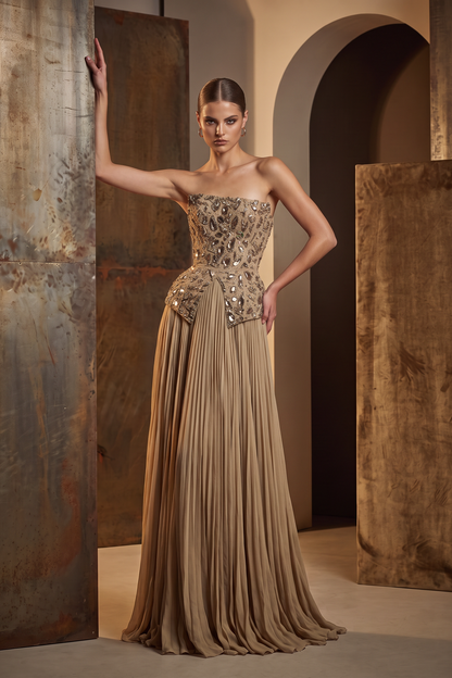 Vestido de noche sin tirantes