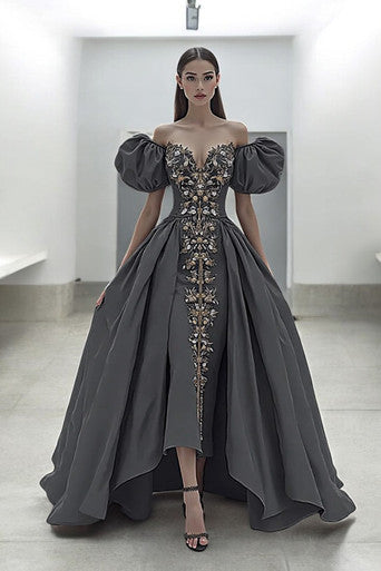 Embroidered Front Gown