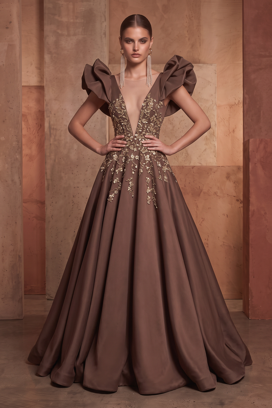 Vestido con escote en V pronunciado