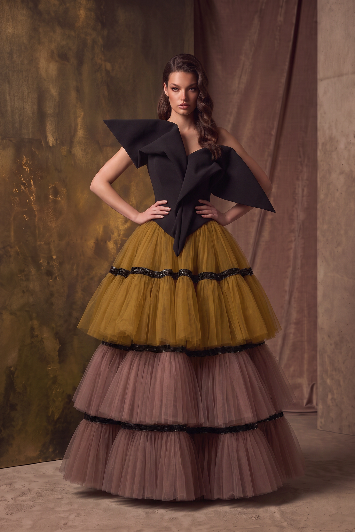 Asymmetric Sleeveless Gown