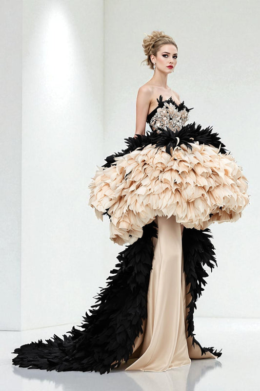 Multi Media Pouf Skirt Gown